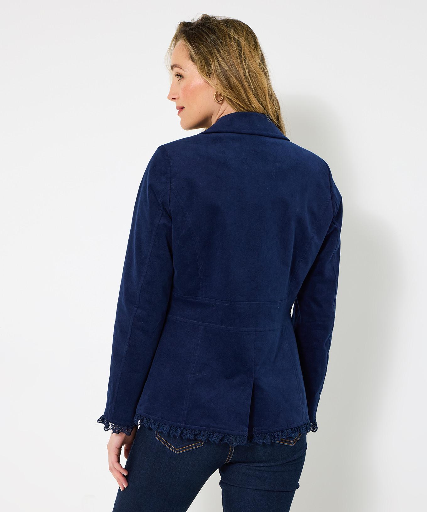 Joe Browns Figurbetonte Cordjacke mit Spitzenbesatz  