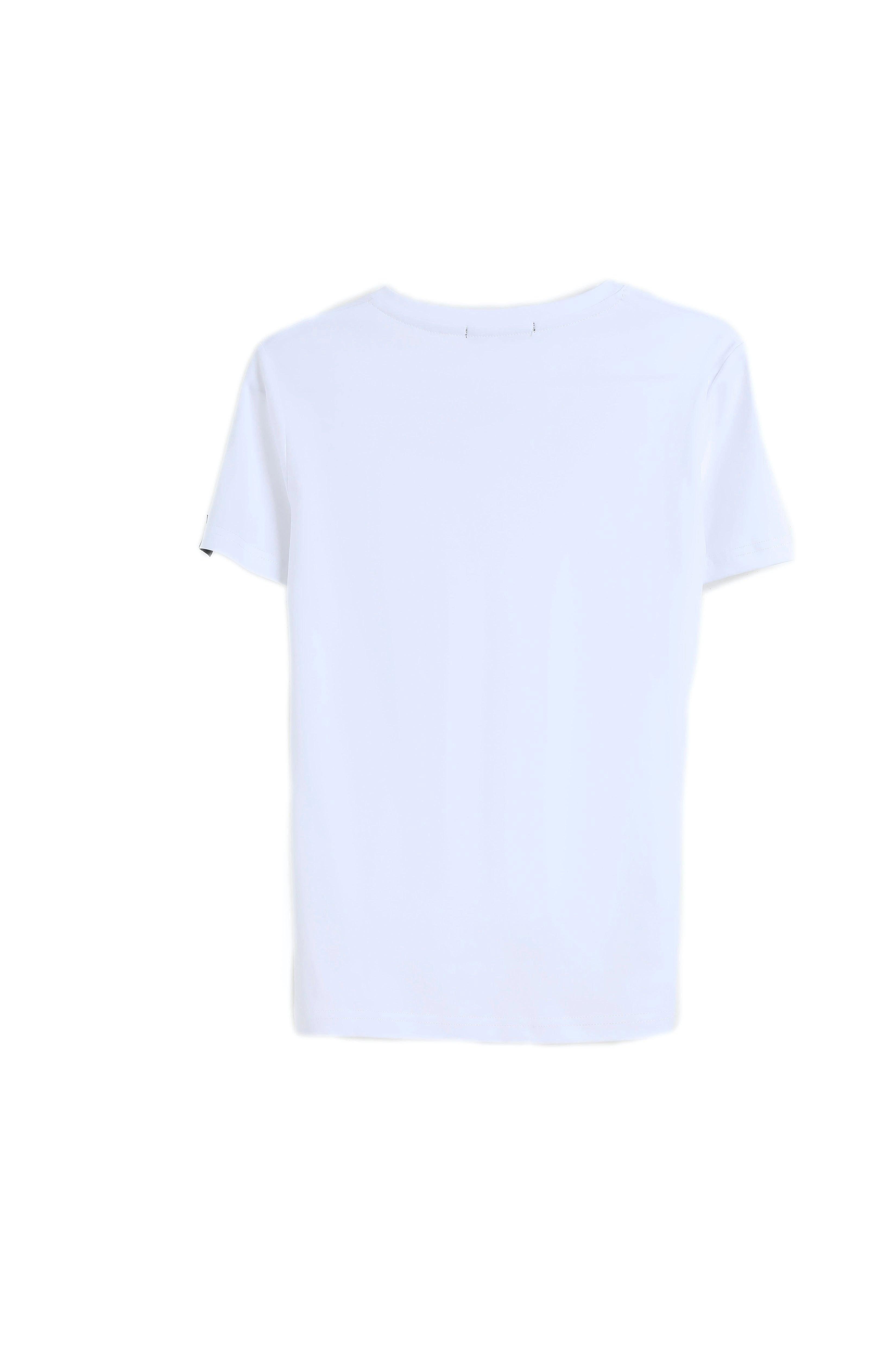 Bellemere New York  T-shirt in cotone con grande scollo a V 160G 