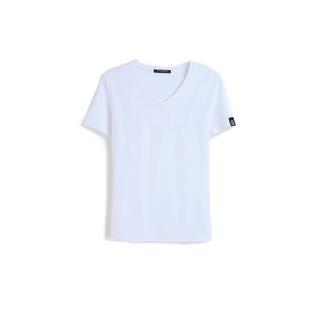 Bellemere New York  T-shirt in cotone con grande scollo a V 160G 