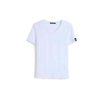 T-shirt in cotone con grande scollo a V 160G