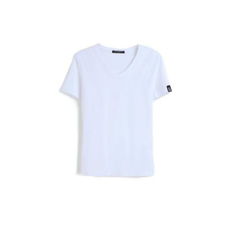 Bellemere New York  T-shirt in cotone con grande scollo a V 160G 