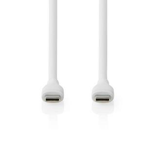 Nedis  Cavo USB | USB 2.0 | USB-C™ Maschio | USB-C™ Maschio | 60 W | 480 Mbps | Nichelato | 1,50 m | Rotondo | Silicone | Bianco | Scatola 