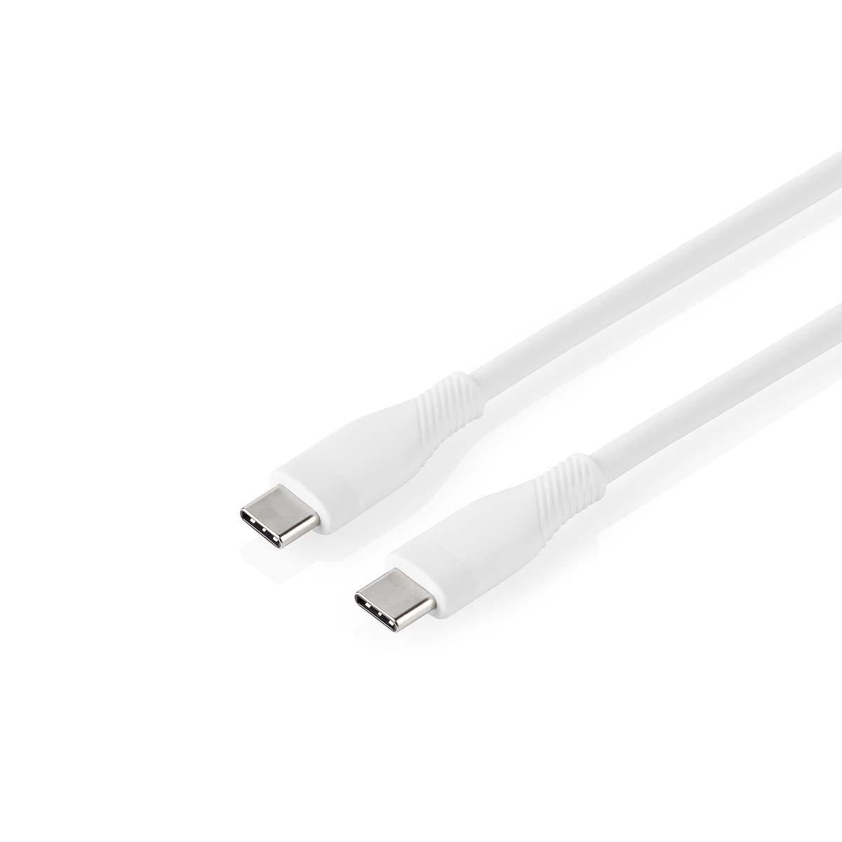 Nedis  USB-Kabel | USB 2.0 | USB-C™ Stecker | USB-C™ Stecker | 60 W | 480 Mbps | Vernickelt | 1,50 m | Rund | Silikon | Weiß | Box 