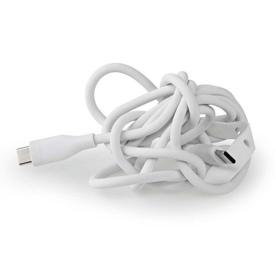 Nedis  Câble USB | USB 2.0 | USB-C™ mâle | USB-C™ mâle | 60 W | 480 Mbps | Nickelé | 1,50 m | Rond | Silicone | Blanc | Boîte 