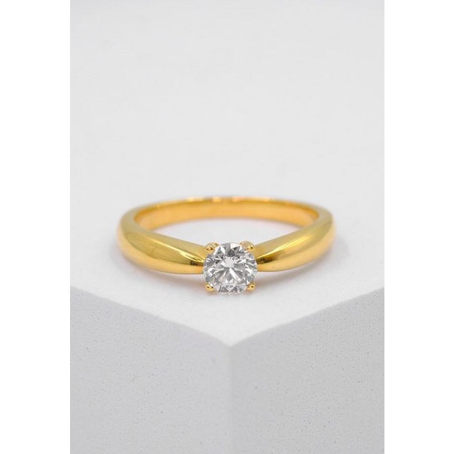 MUAU Schmuck  Solitaire Ring Diamant 0.40ct. Gelbgold 750 