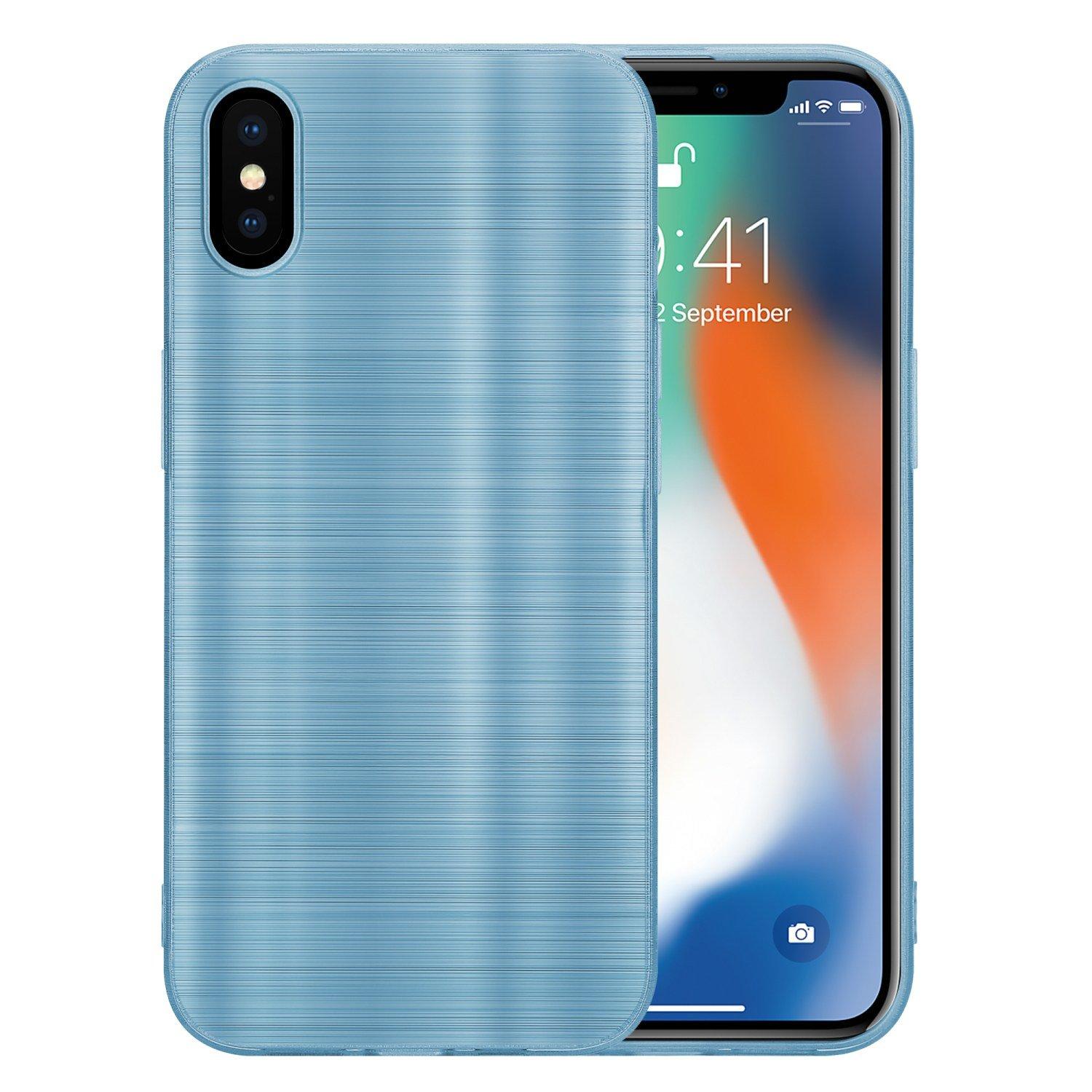 Cadorabo  Housse compatible avec Apple iPhone X / XS - Coque de protection en silicone TPU flexible au design brossé 