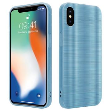 Housse compatible avec Apple iPhone X / XS - Coque de protection en silicone TPU flexible au design brossé