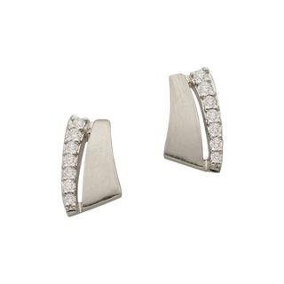 MUAU Schmuck  Ohrstecker Weissgold 750 Diamant 0.11.00ct. 9x5mm 