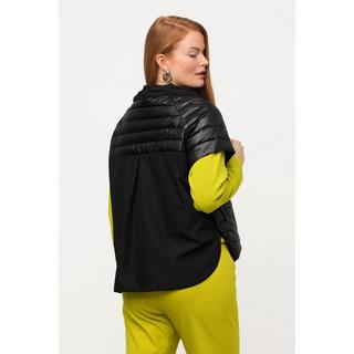 Ulla Popken Gilet trapuntato Collo alto Bottoni automatici laterali Maniche ad aletta  