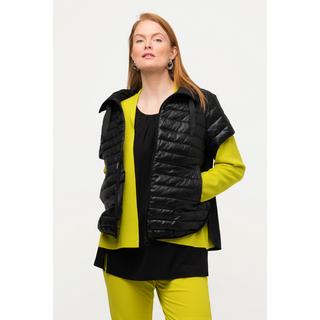 Ulla Popken Gilet trapuntato Collo alto Bottoni automatici laterali Maniche ad aletta  