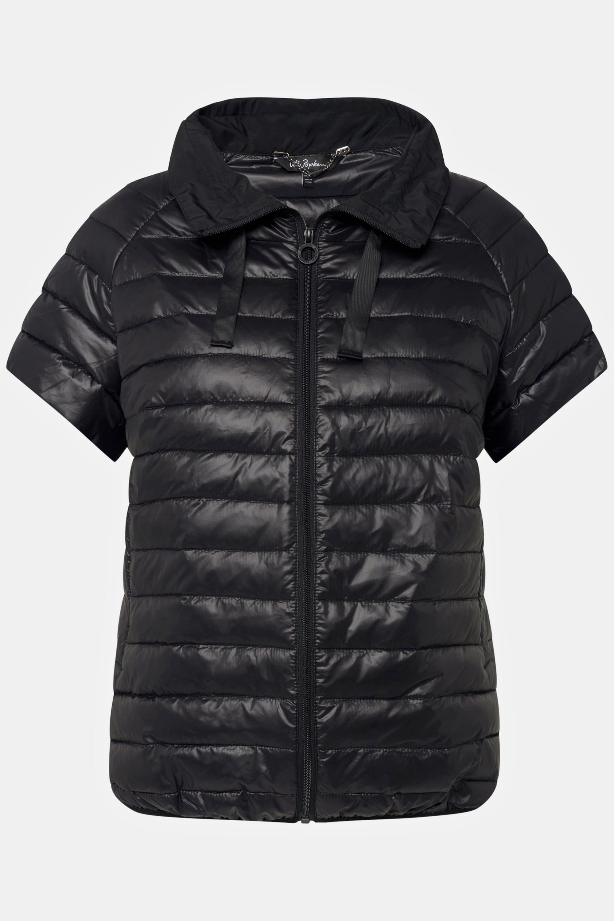 Ulla Popken Gilet trapuntato Collo alto Bottoni automatici laterali Maniche ad aletta  