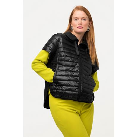 Ulla Popken Gilet trapuntato Collo alto Bottoni automatici laterali Maniche ad aletta  