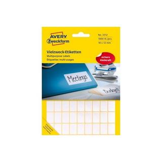 Avery-Zweckform AVERY ZWECKFORM Universaletiketten 18x12mm 3312 weiss 1800 Stk./25 Bl.  