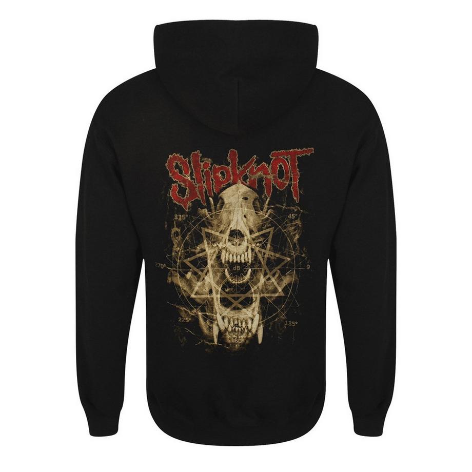 Slipknot Felpa Con Cappuccio E Zip Intera Denti Del Cranio  