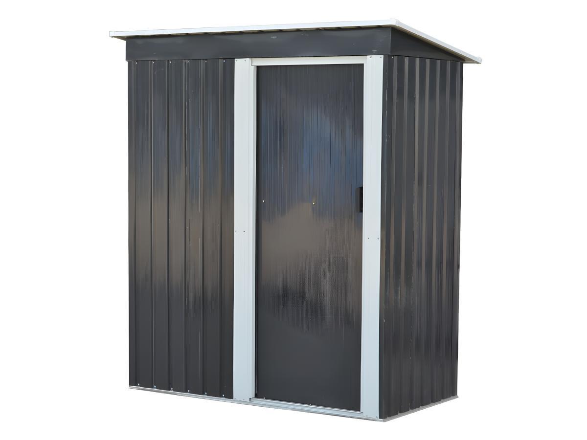 Vente-unique Abri de jardin métal en acier galvanisé gris 1,39 m² BIRON  