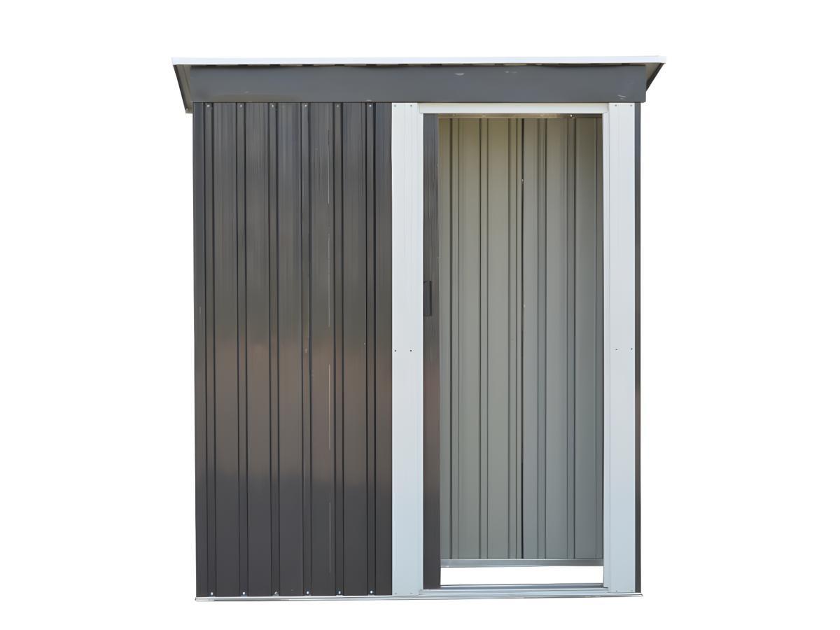Vente-unique Abri de jardin métal en acier galvanisé gris 1,39 m² BIRON  