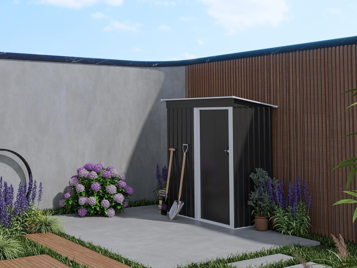Vente-unique Abri de jardin métal en acier galvanisé gris 1,39 m² BIRON  