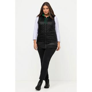 Ulla Popken  Gilet smanicato e trapuntato con cappuccio, coulisse e cerniera con doppio cursore 