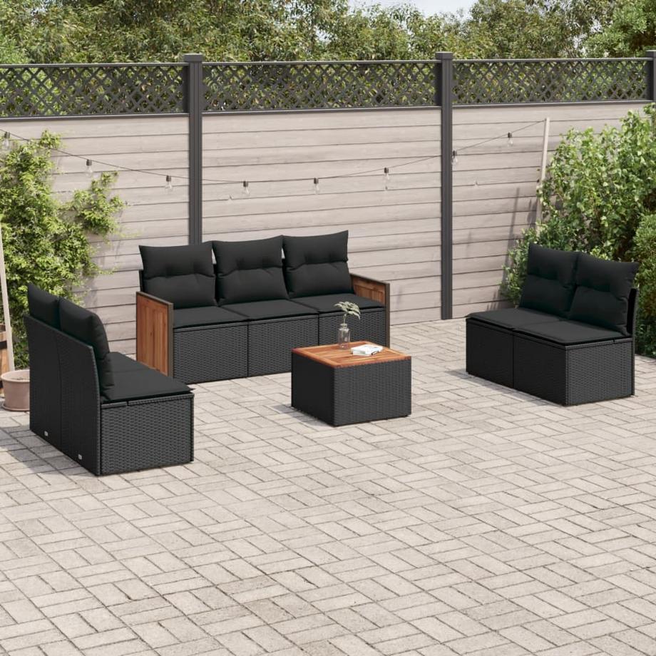 VidaXL set divano da giardino Polirattan  