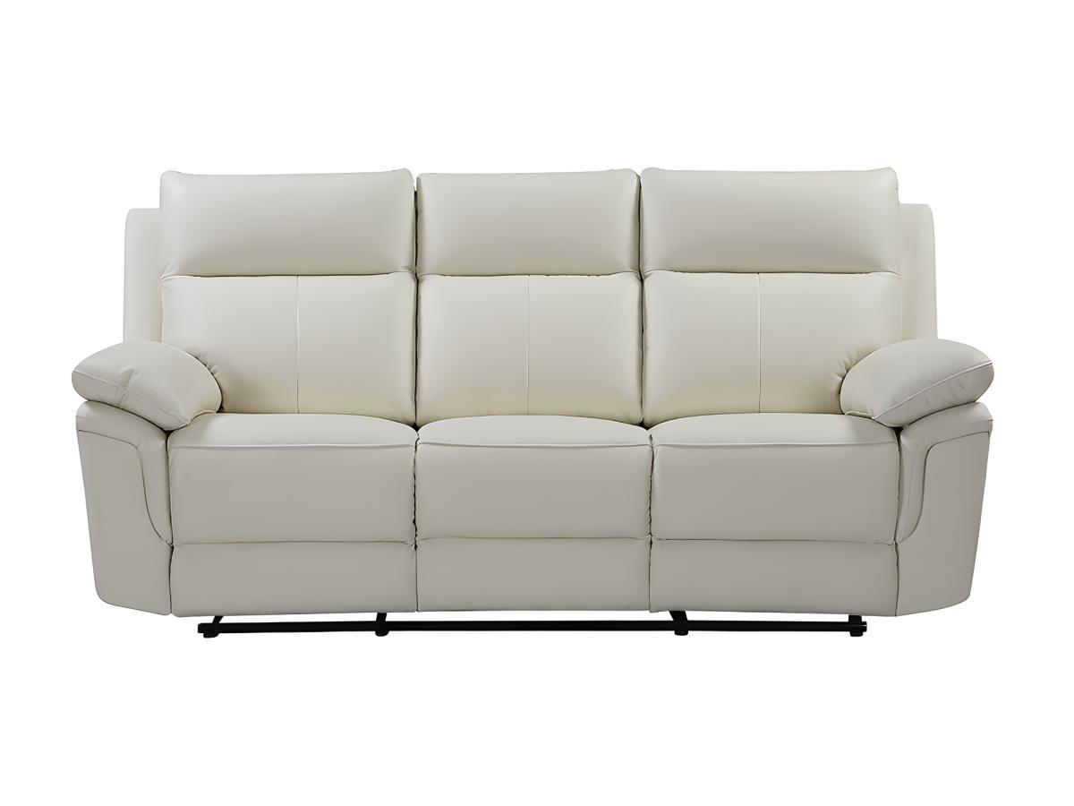 Vente-unique Relaxsofa 3Sitzer Büffelleder Elfenbein PAKITA  