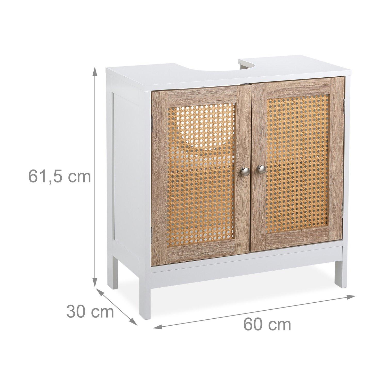 B2X Mobile lavabo con ante in rattan  