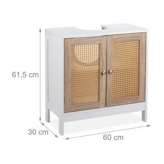 B2X Mobile lavabo con ante in rattan  