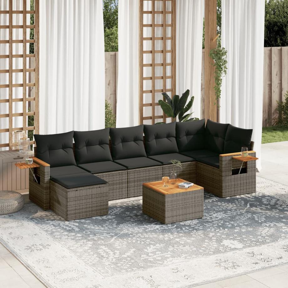 VidaXL Ensemble de canapés de jardin rotin synthétique  