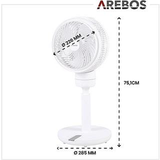 Arebos AREBOS 3D Bodenventilator Luftzirkulator Standventilator Lüfter Windmaschine 55W  