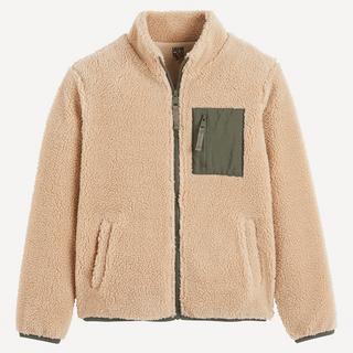 La Redoute Collections  Teddyfleece-Jacke mit Stehkragen und Reissverschluss 