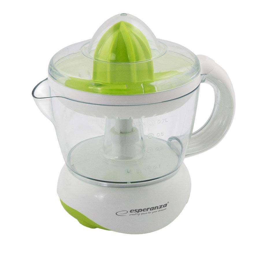Presse-agrumes électrique Esperanza EKJ001Y - 25W - Réservoir 0,7L - Jaune Vif - Idéal Pour Citrons, Oranges, Clémentines - 4