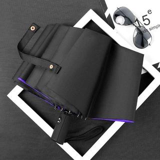 eStore Regenschirm, Kompakt - 105 cm - Schwarz / Lila  