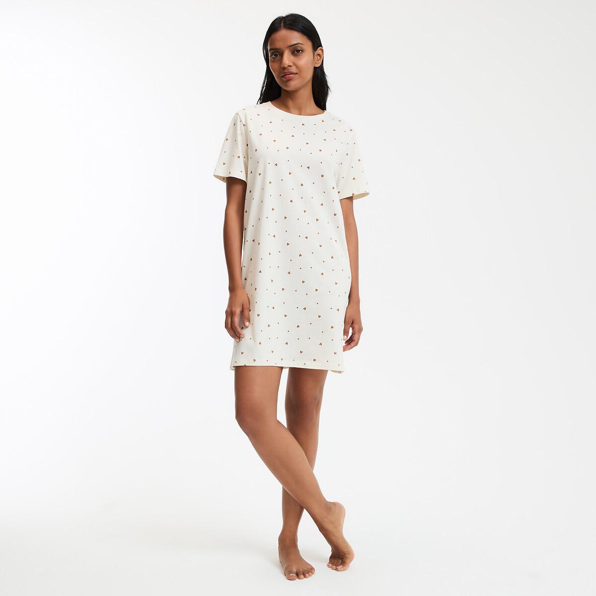 La Redoute Collections Camicia da notte in jersey di cotone con stampa a cuori  