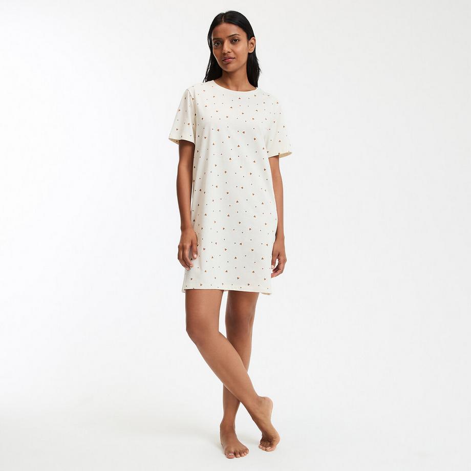 La Redoute Collections Nachthemd aus Baumwolljersey mit Herz-Print  