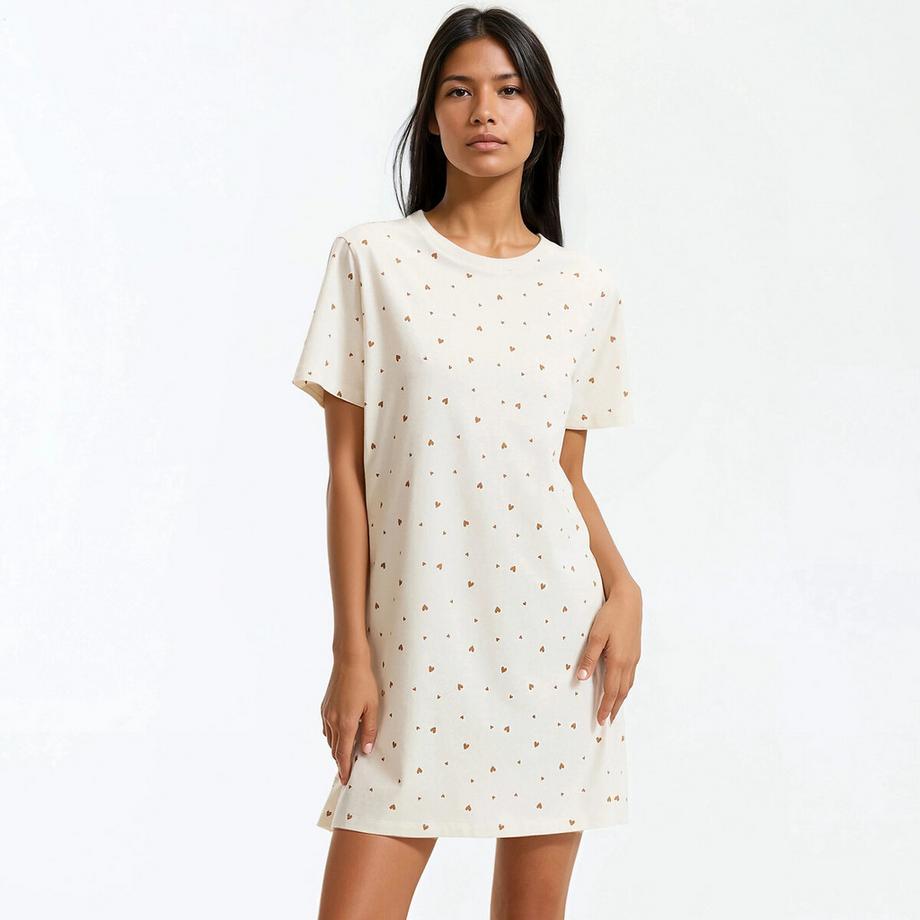 La Redoute Collections Nachthemd aus Baumwolljersey mit Herz-Print  