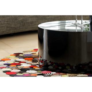 mutoni Table basse 60x60 60cm ronde noire  