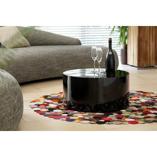 mutoni Table basse 60x60 60cm ronde noire  