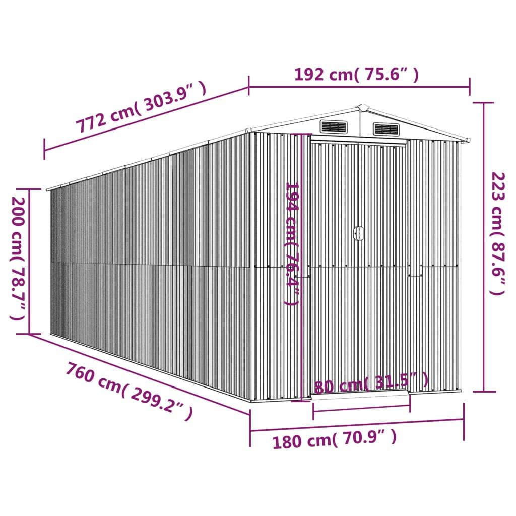 VidaXL Abri de jardin acier  