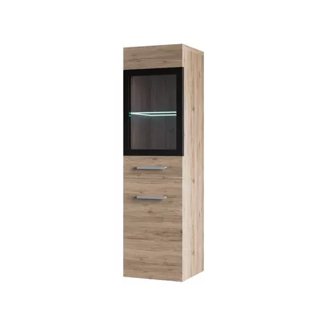 Vente-unique Colonne de salle de bain avec Leds - Coloris naturel clair  - L30 x l30 x H109 cm - LAURINE  
