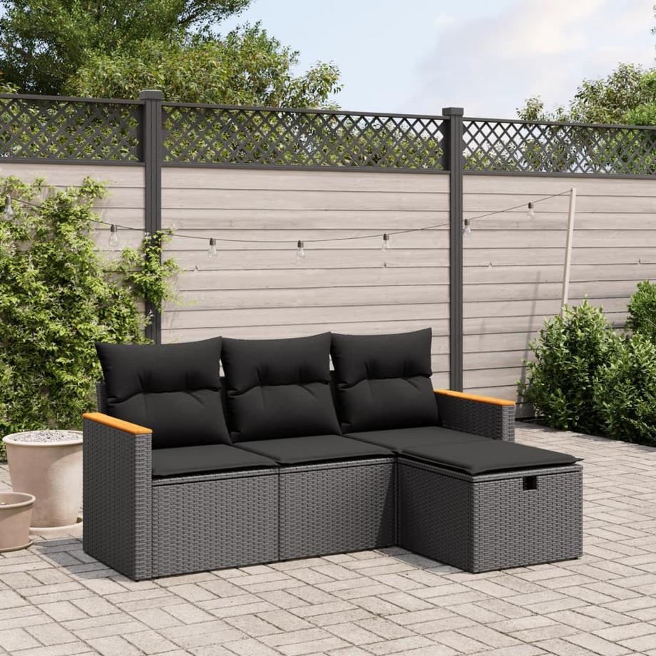 VidaXL set divano da giardino Polirattan  
