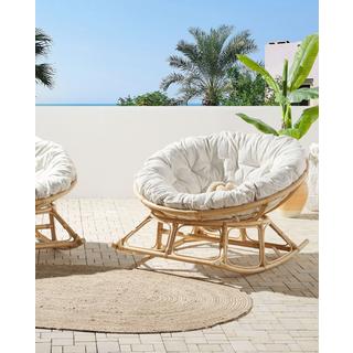 Beliani Lot de 2 fauteuils à bascule en Rotin Boho ORVIETO  