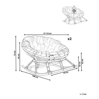 Beliani Schaukelstühle 2er Set aus Rattan Boho ORVIETO  