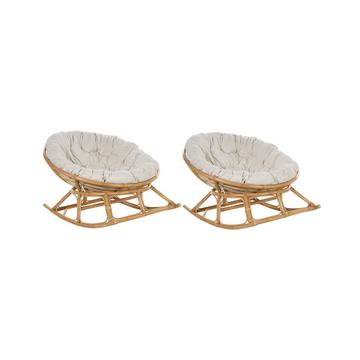 Lot de 2 fauteuils à bascule en Rotin Boho ORVIETO
