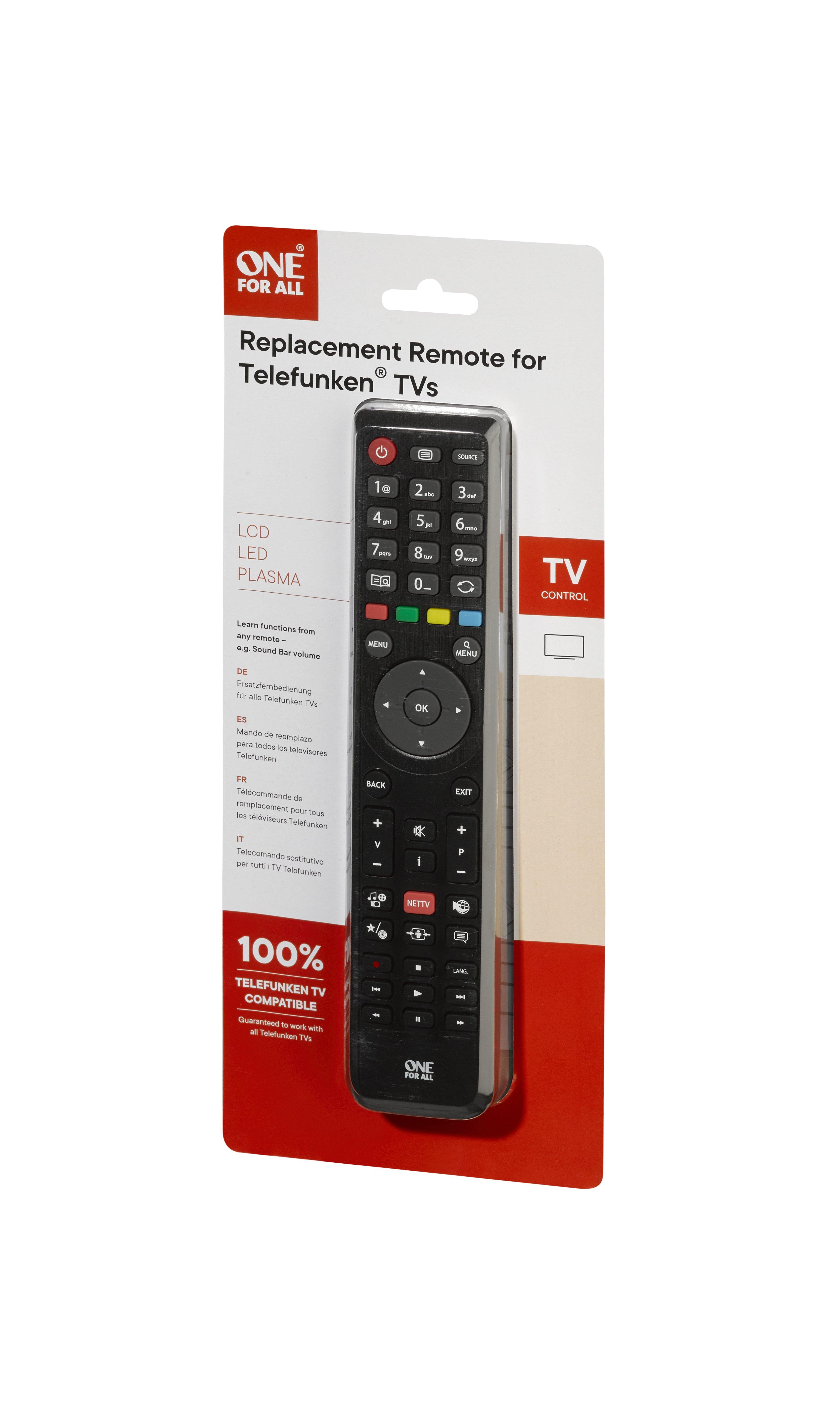 One For All  One For All TV Replacement Remotes URC 1918 télécommande IR Wireless Appuyez sur les boutons 