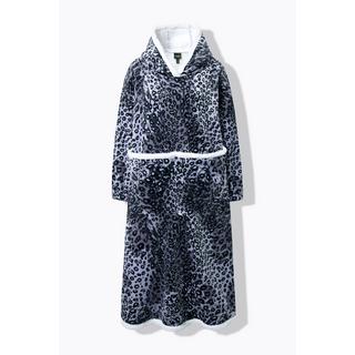 Ulla Popken Poncho Loungewear Motif Léopard Capuche Manches Longues avec Poche  