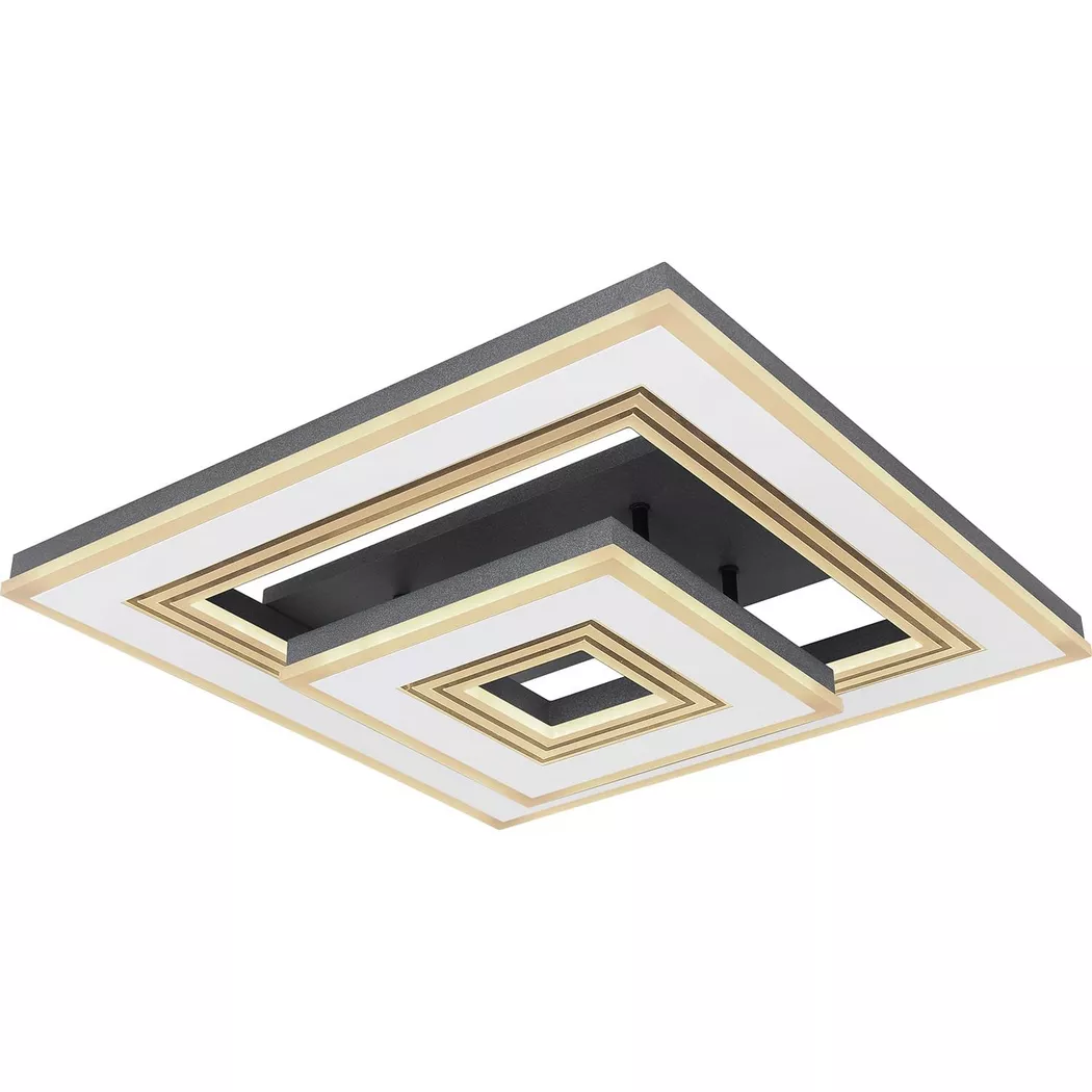 mutoni – Deckenleuchte Jack Metall weiss LED 50x50x12, One Size, Multicolor