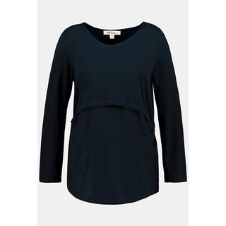 Ulla Popken  Maglia Bellieva con drappeggi elastici, maniche a 3/4 e tessuto GOTS 