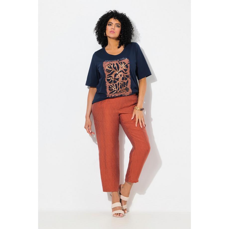 Ulla Popken Pantaloni Rena Lyocell Strutturato Cintura Comoda  