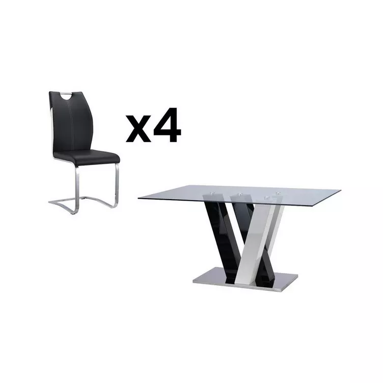 Vente-unique Sparset Esstisch + 4 Stühle WINCHonline kaufen MANOR