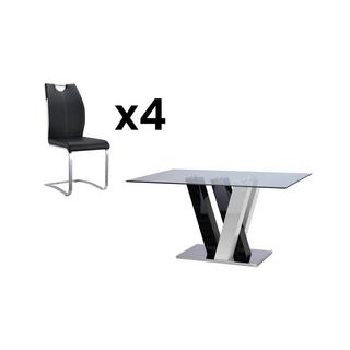 Vente-unique  Ensemble table + 4 chaises  etWINCH 