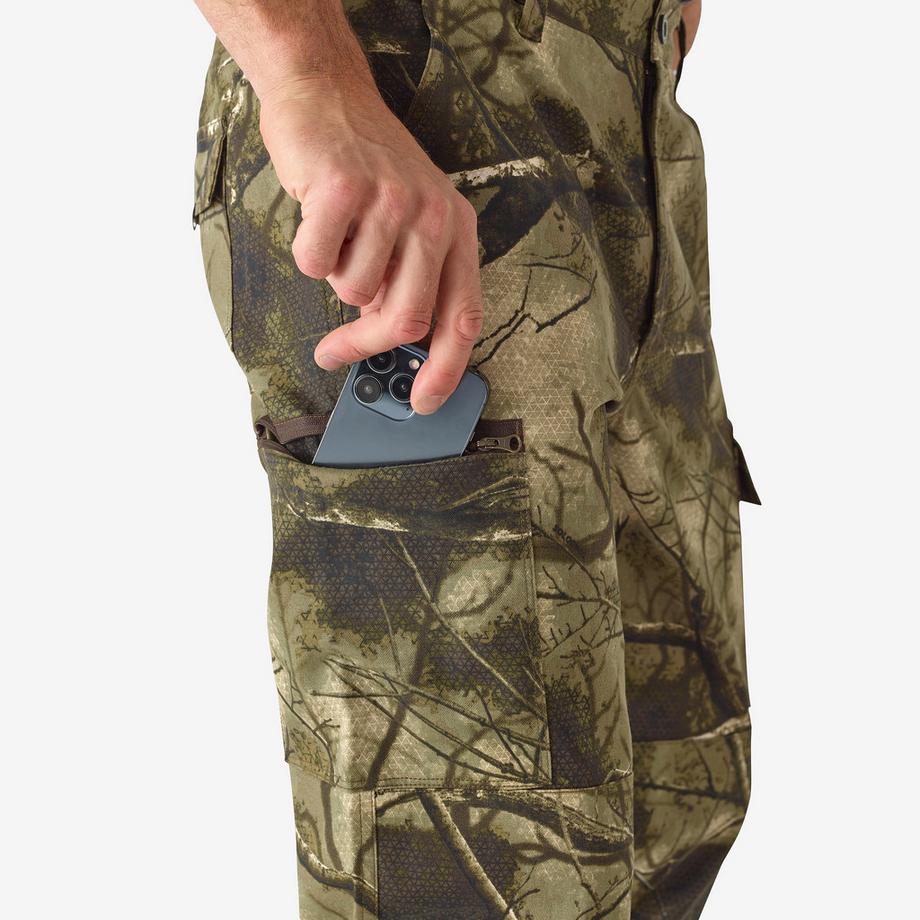 SOLOGNAC  Intimo sportivo uomo pantaloni caccia traspiranti cotone camouflage 